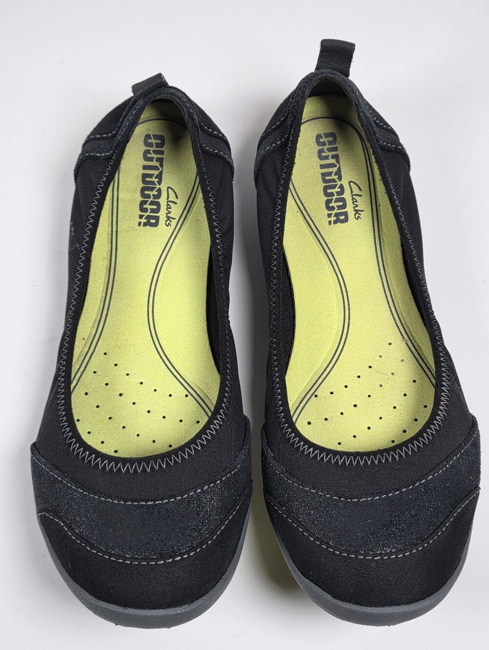 Clarks Illite Ballet Flat Black Outdoor Slip-On Flats
